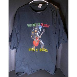 Guns N' Roses Slash w/ guitar Graphic T-Shirt Men's Size 3XL Black Tee